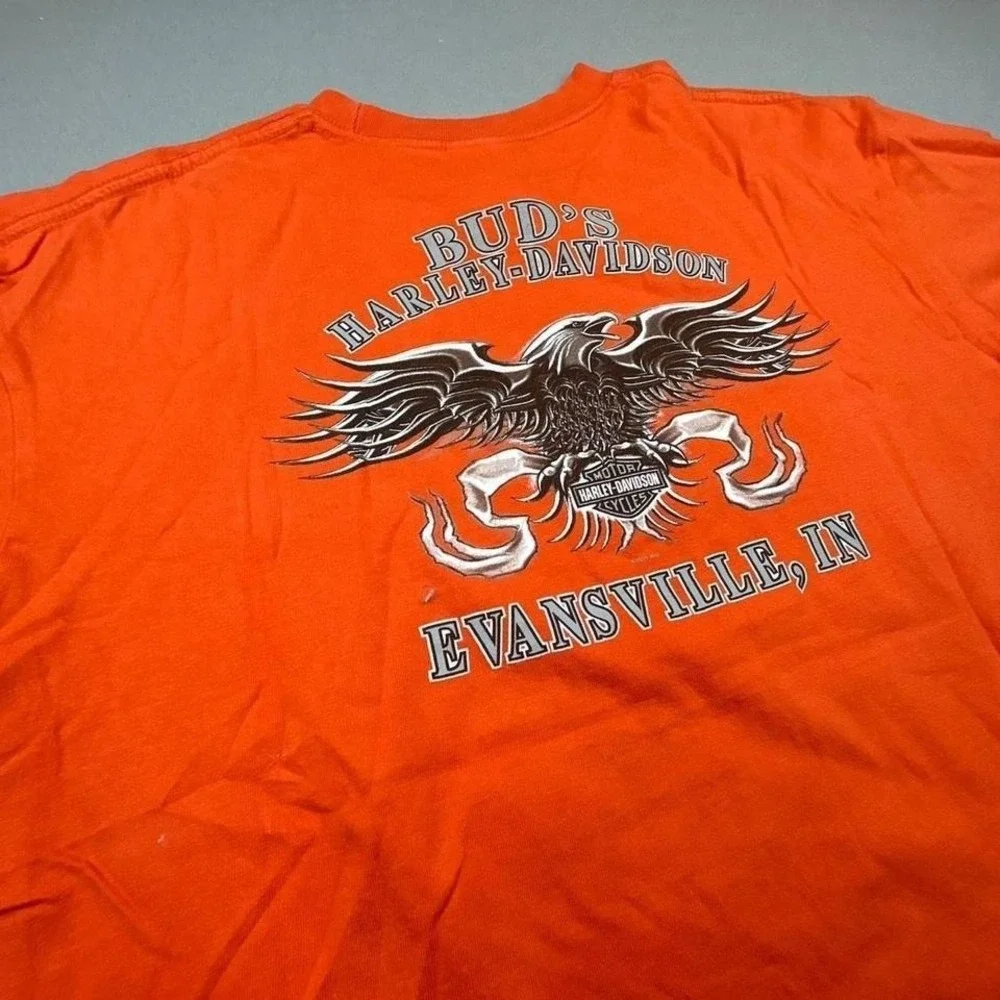 orange‎ eagle harley davidson skater and biker tee y2k grunge style size XL